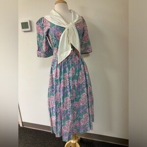 Vintage 1980s Laura Ashley floral print dress.